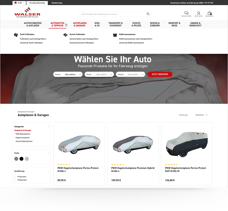 Walser Automotive Relaunch mit Shopware
